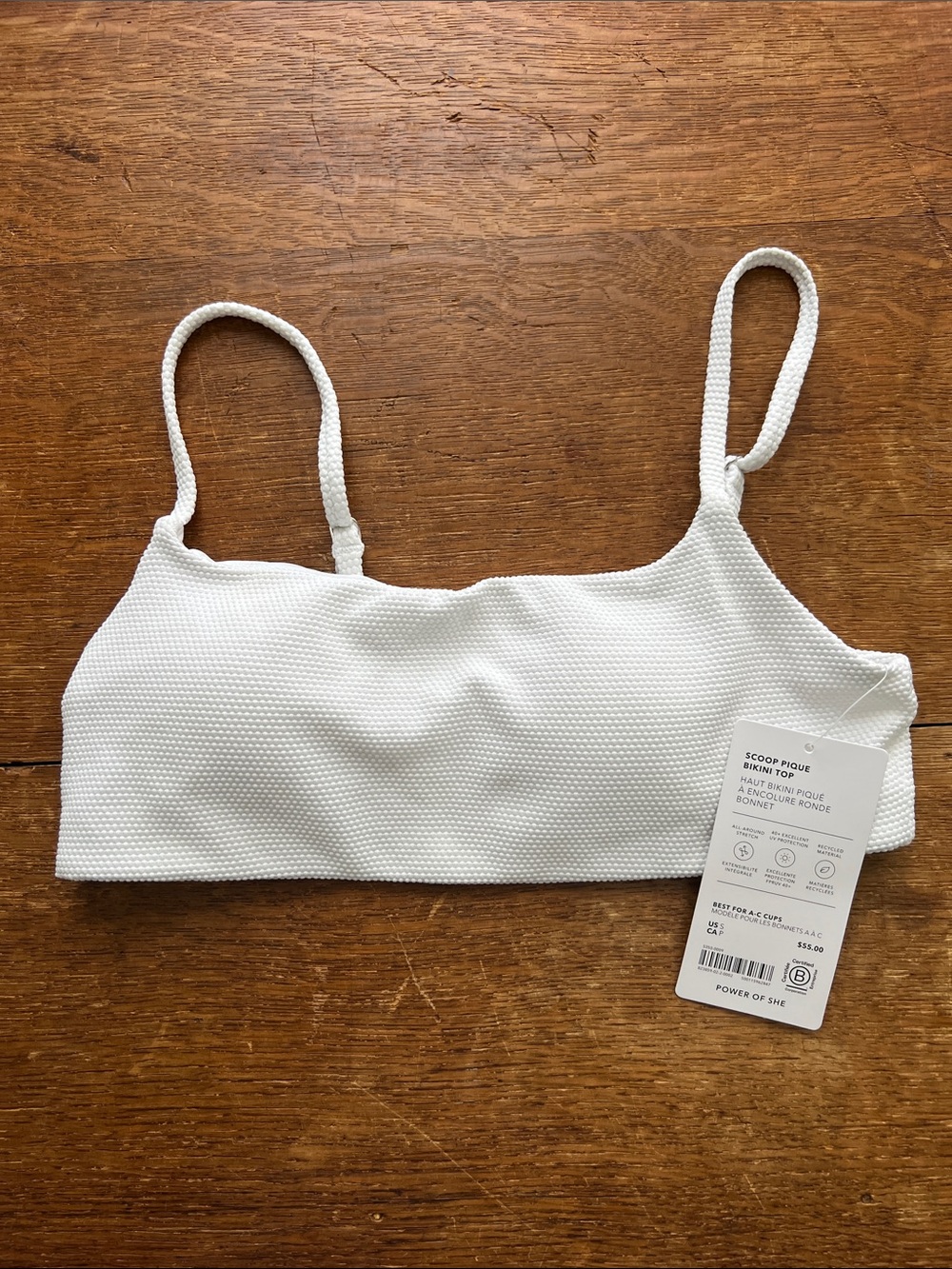 Athleta Scoop Pique bikini top